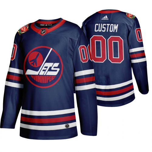 Men's Winnipeg Jets Navy Blue Custom Name Number Size NHL Stitched Jersey